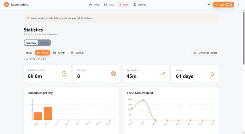 How to Read Pomodoro Session History (Real Examples & Insights)